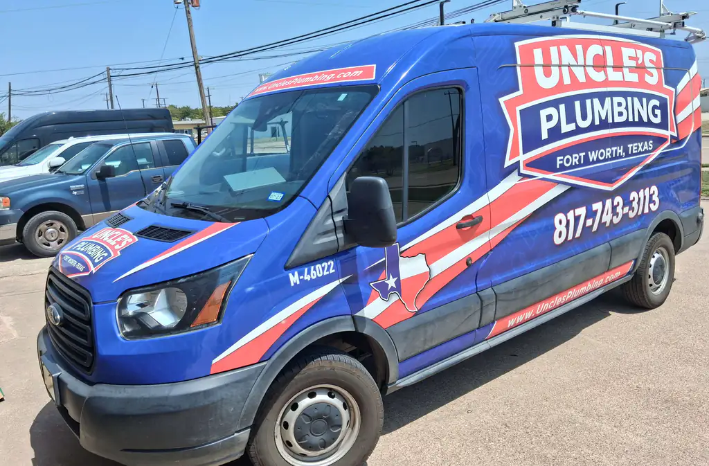 Uncle's Plumbing service van ready for emergency calls in the DFW Metroplex